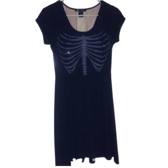 Teenage Runaway Dolls Kill Black beaded skeleton dress Excellent Condition Sz M - Picture 2 of 8